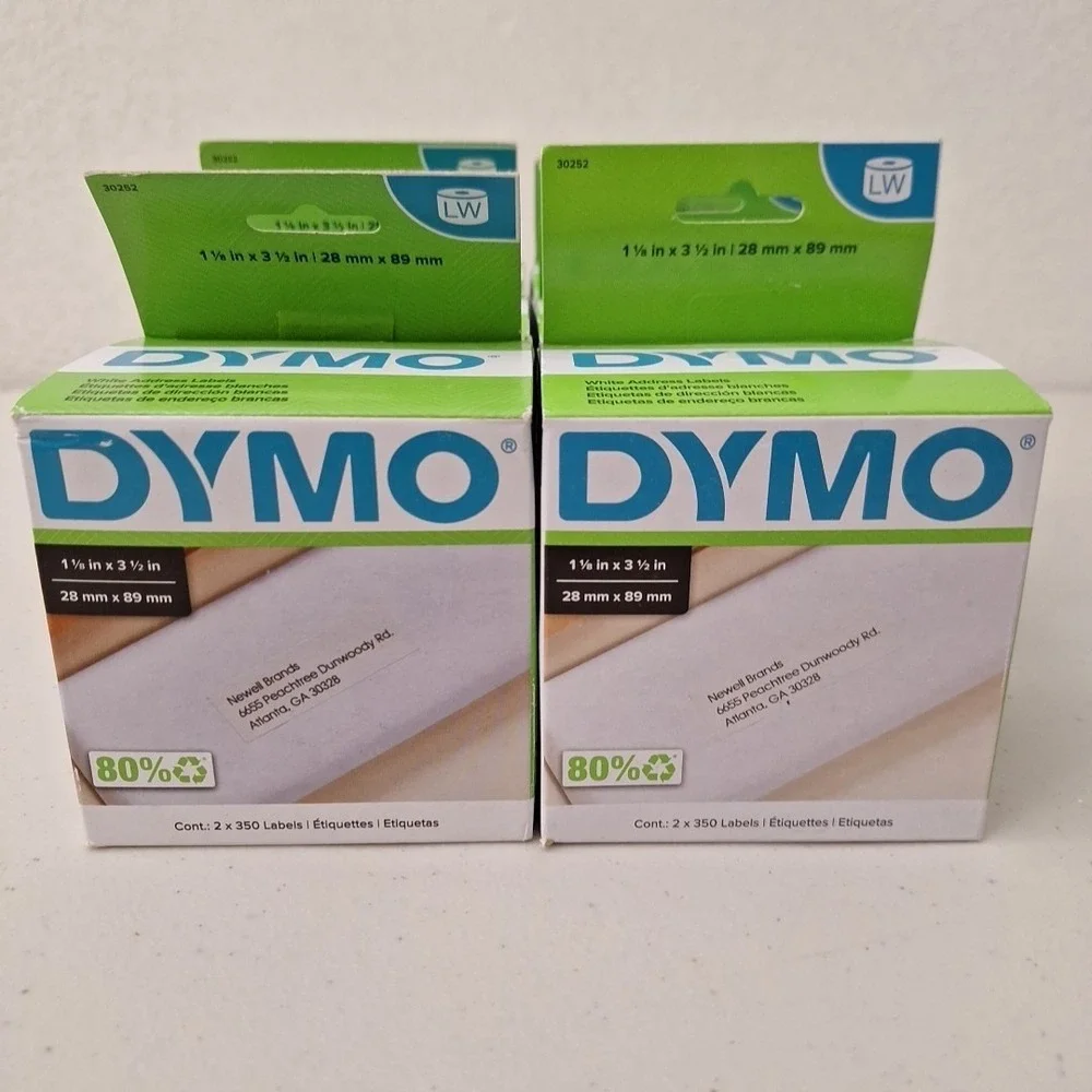 DYMO LabelWriter LW White Address Labels 1 1/8 in x 3 1/2 in NEW IN BOX Set Of 6